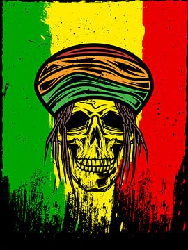 Skull Reggae by Inspire Art