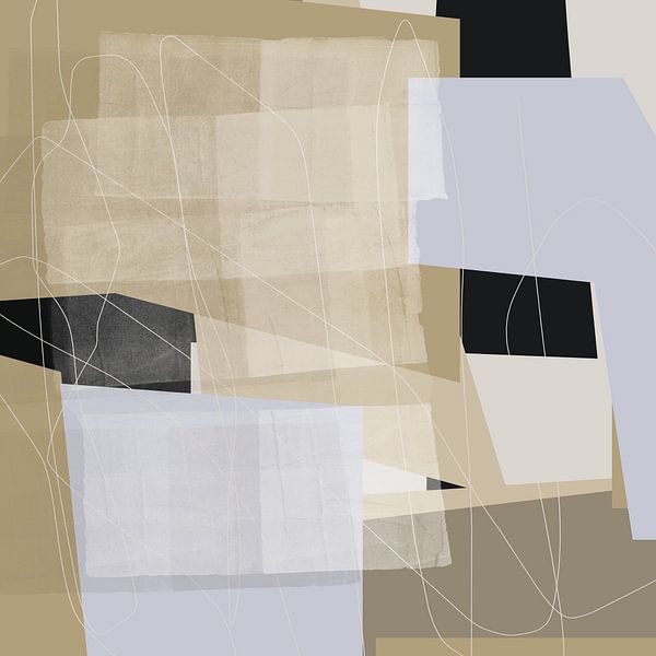 Abstrakte Malerei mit geometrischen Formen von Dina Dankers