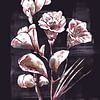 Digitaal artwork aquarel schilderij, waterverf bloemen in verschillende kleuren van Emiel de Lange