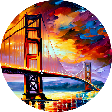 Golden Gate bridge, inspired by Leonid Afremov van Jan Bechtum