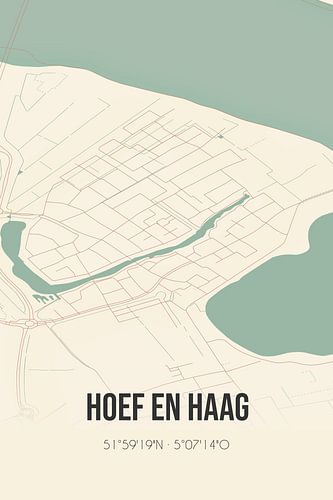 Vintage landkaart van Hoef en Haag (Utrecht)