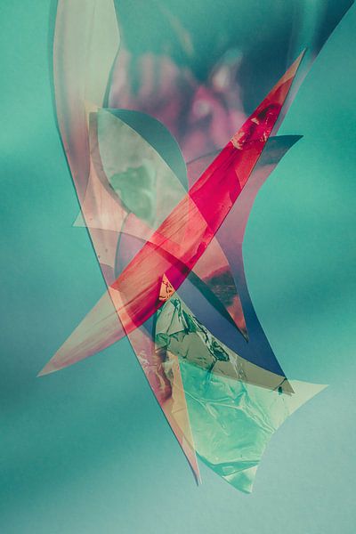 Abstract collage in colour by Ingrid Bertens