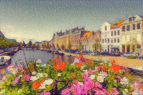 Colorful Painting Haarlem at the Spaarne