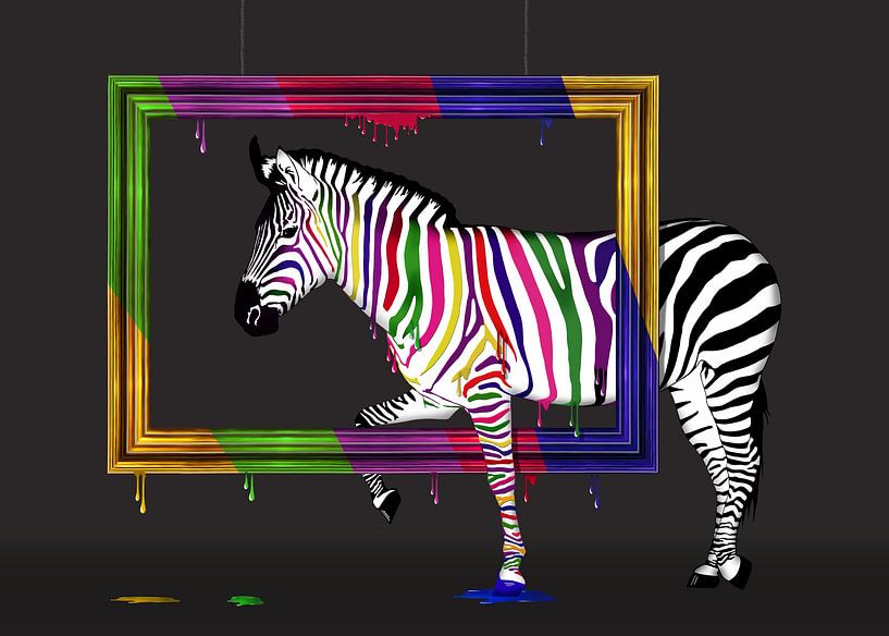 Zebra rainbow van Monika Jüngling
