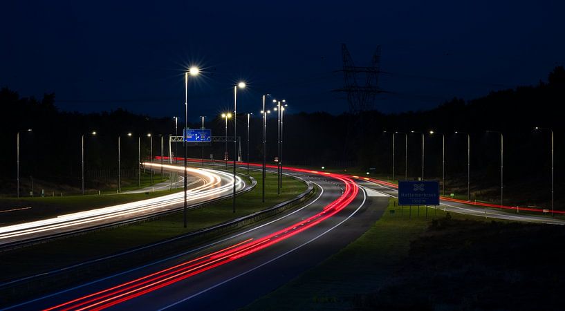 Magical Stripes of Light on a Dark Highway: Dynamics in the Night by Hevonax Photography