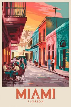 Miami, Florida Vintage Reisposter van Poster Art Shop