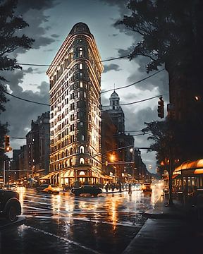 Straatbeeld in New York van fernlichtsicht