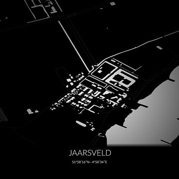 Black-and-white map of Jaarsveld, Utrecht. by Rezona