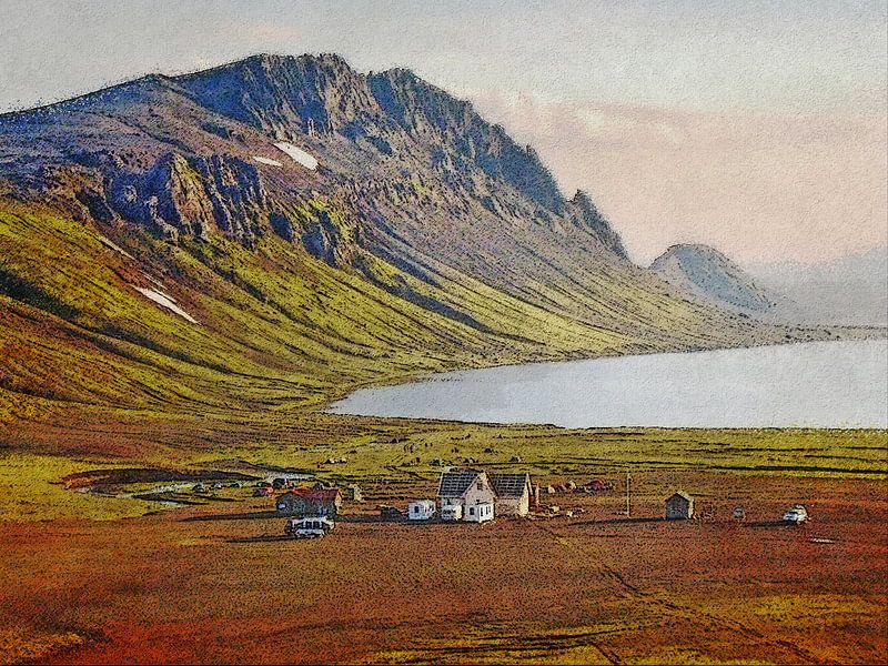 Avond in Alftavatn, IJsland van Frans Blok