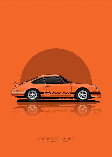 Art Car PORSCHE CARRERA RS Orange by D.Crativeart
