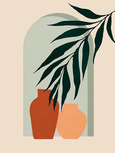 Aquarel tropische bladeren 2