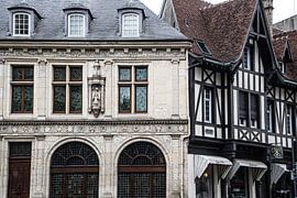 Old facades in Reims, France by Mariette Jans