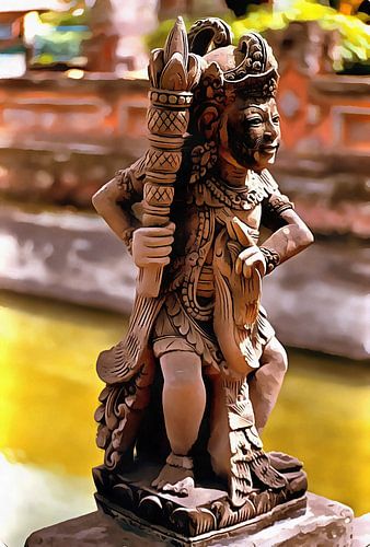 Standbeeld bij Balinese Tempel