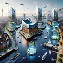 Hamburg - Futuristic Cities von Eric Nagel Miniaturansicht