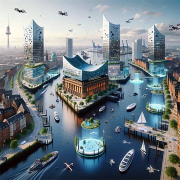 Hamburg - Futuristic Cities by Eric Nagel