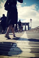 Walking over the bridge
