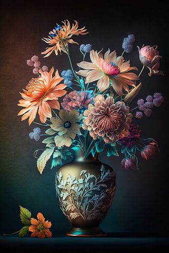 Stilleben mit leuchtenden Farben