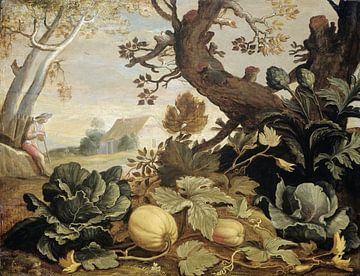 Landschaft mit Früchten und Gemüsen im Vordergrund, Abraham Bloemaert