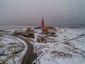 Winter op Texel - Vuurtoren Eierland van Texel360Fotografie Richard Heerschap