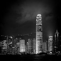 Skyline at night, Hong Kong, China