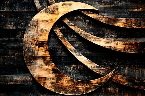 Halve maan op houten achtergrond