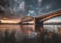 Le pont Waal au soleil du soir