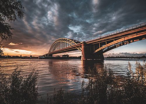 Die Waalbrücke in der Abendsonne