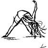 Geste de la danseuse dessin au fusain en noir et blanc sur Emiel de Lange