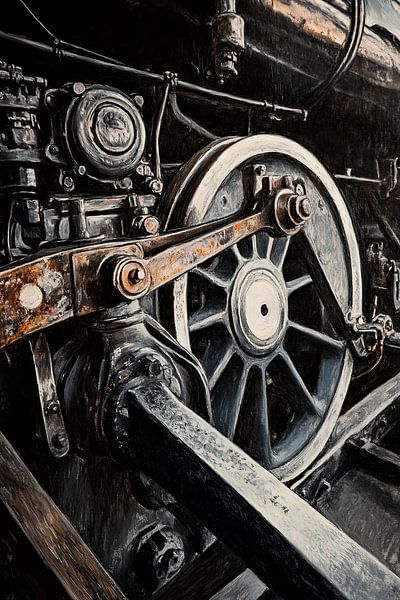 Antrieb einer Dampflok von Poster Art Shop