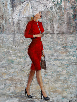 Dame in Rot