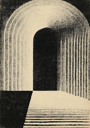 Abstract symmetry with semicircle and lines