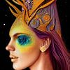All That Glitters - Kosmisch Godinnen Portret van Christine aka stine1