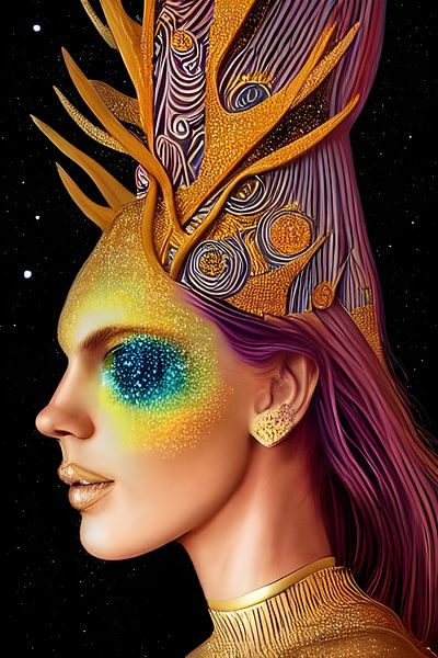 All That Glitters - Portrait de la déesse cosmique par Christine aka stine1