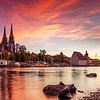 Regensburg - panorama de l'horizon de la vieille ville au coucher du soleil sur Frank Herrmann