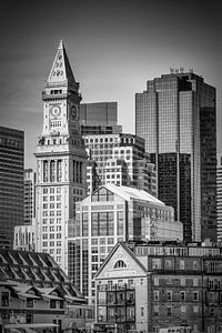 BOSTON Skyline mit Custom House Tower | Monochrom