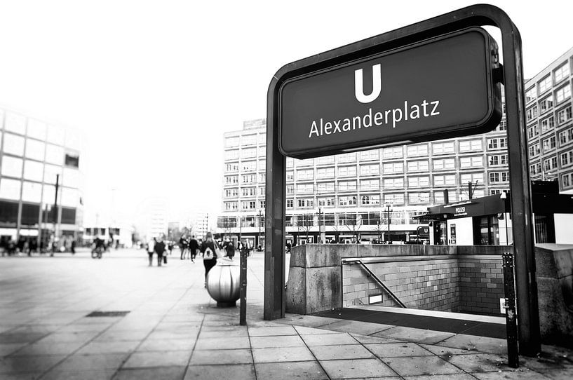 Berlin Alexanderplatz Schwarz Weiß von Marlika Art