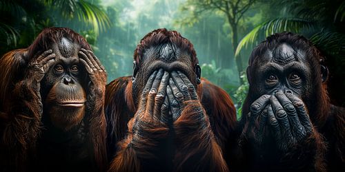 Three Wise Monkeys (Orangutans)
