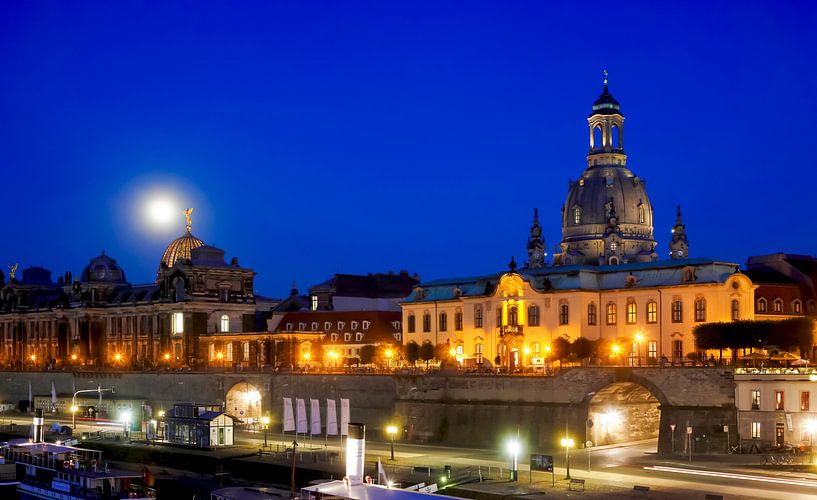 Dresden with moon by Thomas Jäger