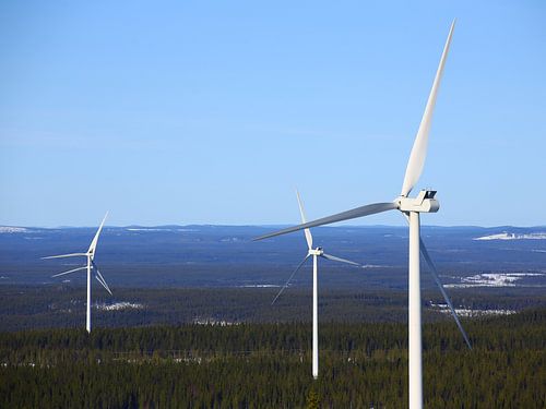 Wind Turbines Over Swedish Forest
