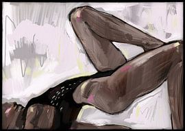 Modernes Ölgemälde einer Frau in Dessous – Figurative Kunst und luxuriöse Wanddekoration von ATELIER KAMILA M
