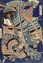 Kämpfende Helden, Katsushika Hokusai von 1000 Schilderijen Miniaturansicht