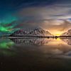 Aurora Borealis, Noorderlicht in Noorwegen op het strand van Skagsanden van Thomas Rieger