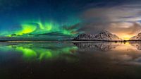 Aurora Borealis, Nordlichter in Norwegen am Skagsanden beach von Thomas Rieger Miniaturansicht