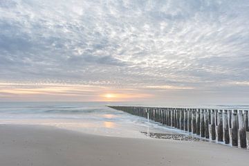 Strand bei Sonnenuntergang WestenSchouwen von Jan Poppe