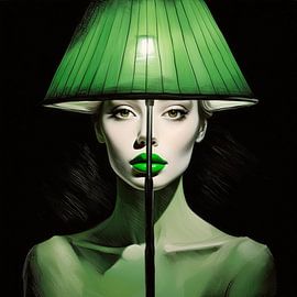 Green - Portrait with lamp by Reiner Borner