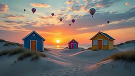 Hot air balloons in the sunlight by Jean Pierre