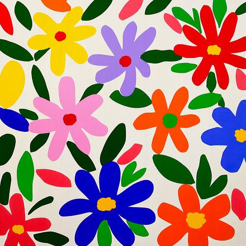 Motifs colorés de fleurs de Matisse