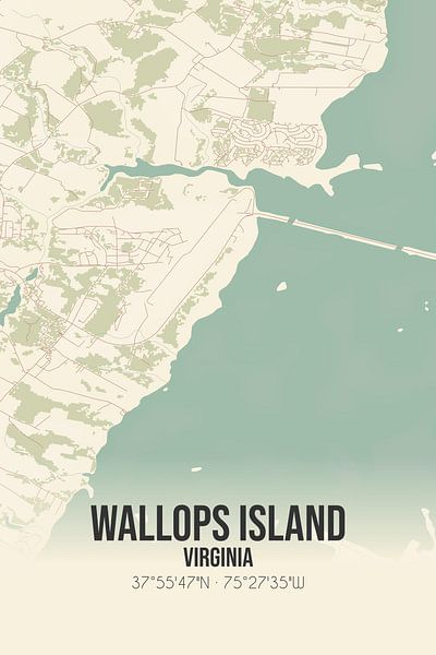 Carte ancienne de Wallops Island (Virginie), Etats-Unis. par Affiches de lieux