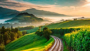 Toscane avec paysage sur Mustafa Kurnaz