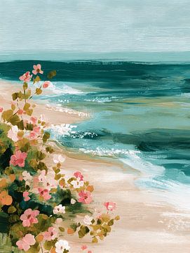 Summer Sea with Flowers by Gypsy Galleria
